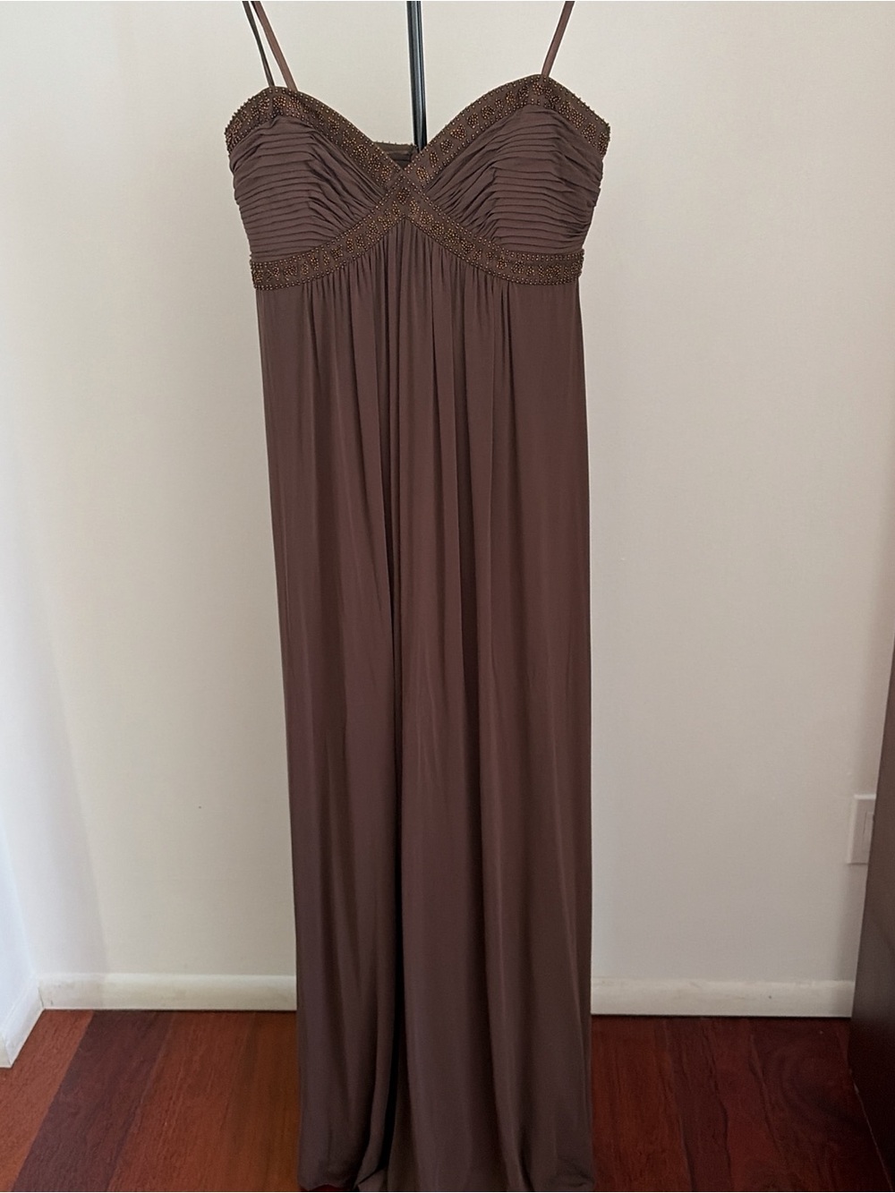 NWT BCBG MAXAZRIA Beaded Sstrapless Cocoa Gown